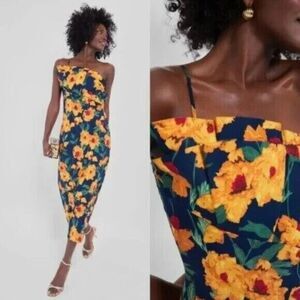 Hyacinth House NEW Navy Marigold Floral Ruffle Margot Maxi Dress Size XX Large